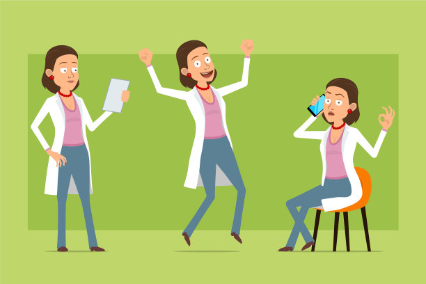 卡通扁搞笑女医生人物设定图片下载