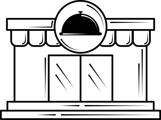 餐厅正面外立面采用线条风格图片下载