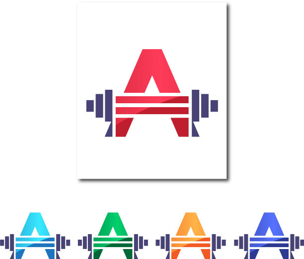 一个字母健身创意标志的设计理念图片下载