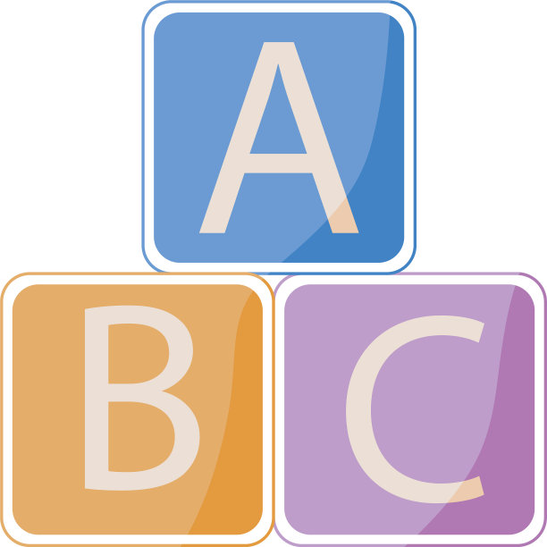 字母块，玩具扁图标风格图片下载