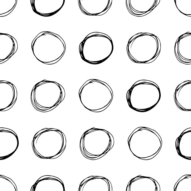 无缝图案与素描圆形状图片下载