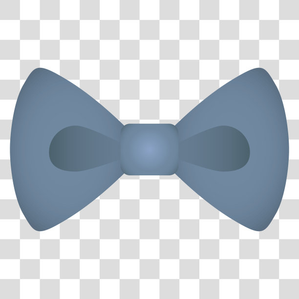 优雅的蓝色领结上透明图片下载