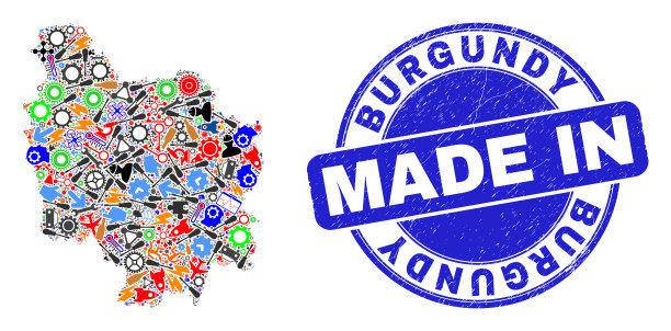 工程马赛克绘制勃艮第省地图图片下载