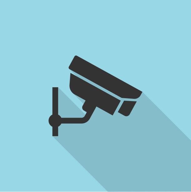 彩色背景上的黑色监视图标图片下载