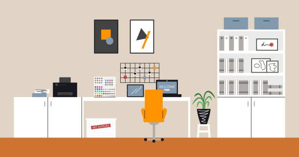 现代极简工作空间的设计师自由图片下载