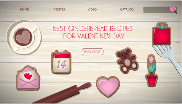 网站页面与情人节礼物图片下载