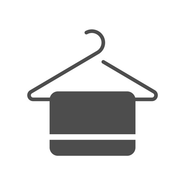 毛巾在衣架剪影向量图标孤立的白色背景。毛巾挂在衣架图标为web，移动应用程序，UI设计和打印图片下载