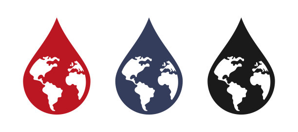 水能源图标集。32、生态在一滴水中。替代能源的概念。图片下载