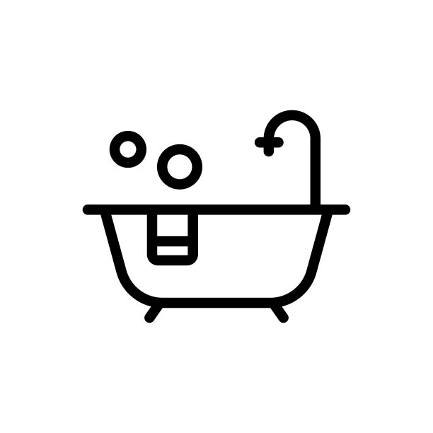 浴缸矢量轮廓图标。EPS 10个文件图片下载