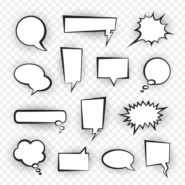 喜剧演讲气泡设置谈话和聊天设计图片下载