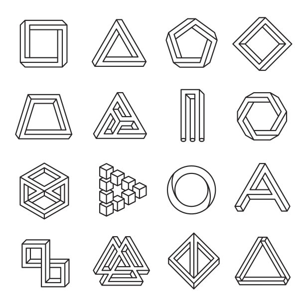 不可能的形状创意图标设置几何图片下载