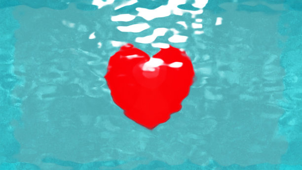 心浸在水里。图片下载