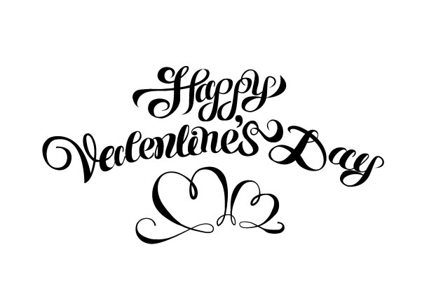 情人节节日图案设计。心形与文字。矢量插图。图片下载