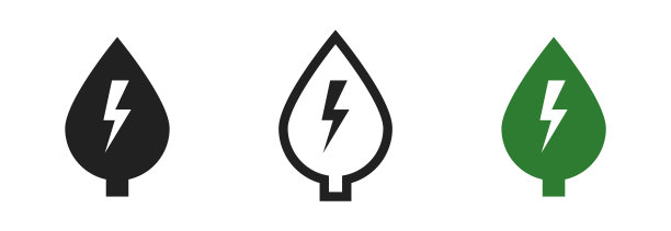 绿色能源图标集。矢量插图。叶生态标志。生态图标集合。图片下载