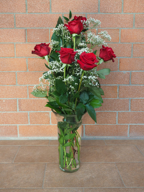 红玫瑰的花瓶图片下载