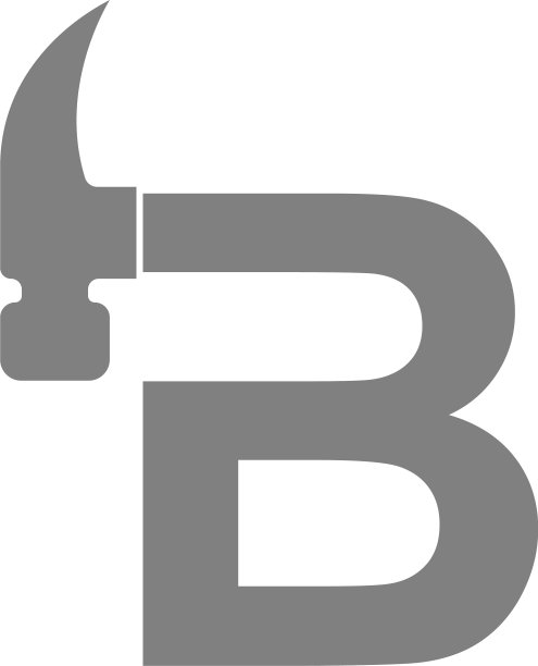 字母b和锤子组合图标标志设计图片下载