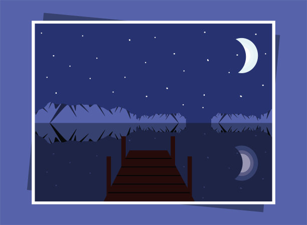 景观夜湖图片下载