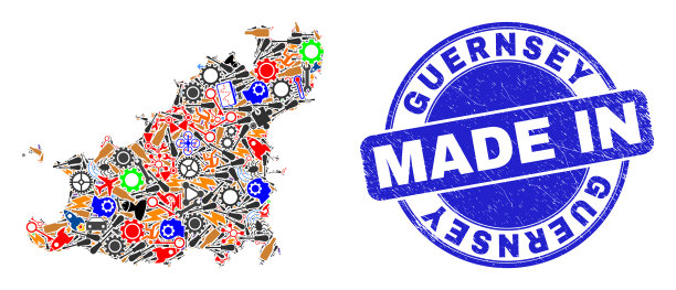 工程马赛克格恩西岛地图和制作图片下载