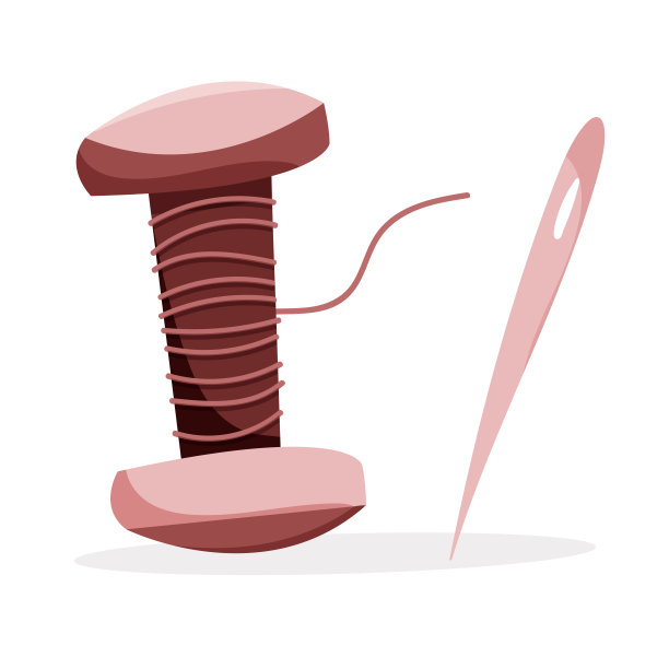 缝纫线和针。缝纫业务。矢量图图片下载
