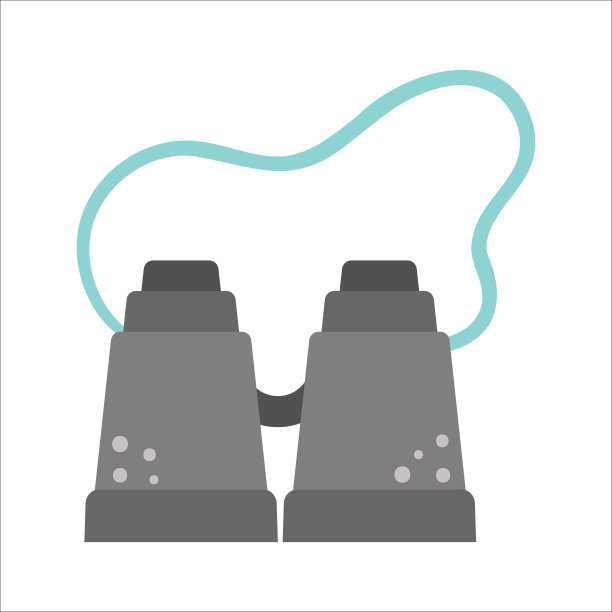 双筒望远镜的矢量平面插图。活动旅行或搜索设备图标。旅行物体或望远镜孤立在白色背景上。徒步旅行或露营信息图表元素。图片下载