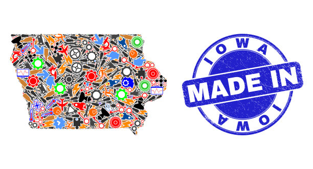 制作爱荷华州地图和马赛克图片下载