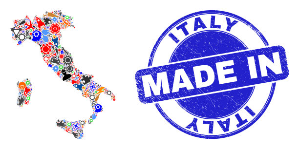 发展拼贴意大利地图和在垃圾制作图片下载