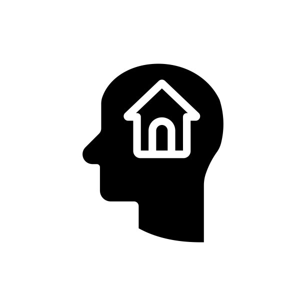 呆在家里。线条图标库存插图图片下载