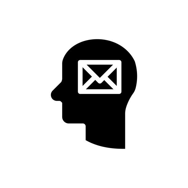 用户发送邮件平面图标，符号。发送信息签名的web和应用程序。个人档案与信封符号的电子邮件通信。矢量插图孤立在白色背景。股票插图图片下载