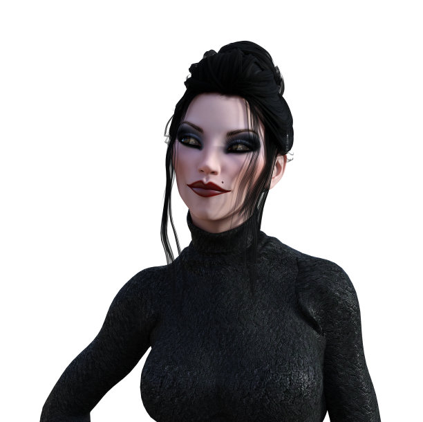 插图的一个异国情调的女人看斜视与她的眼睛在一个白色的背景。图片下载