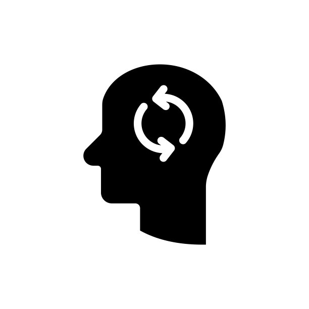 人的头部旋转图标，矢量象形图股票插图图片下载