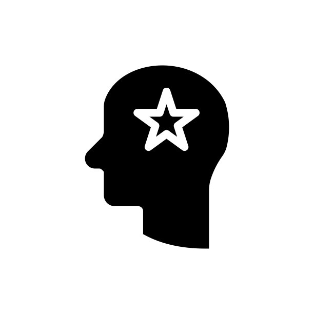 人的形状轮廓蓝星标志模板插图设计。向量EPS 10。股票插图图片下载