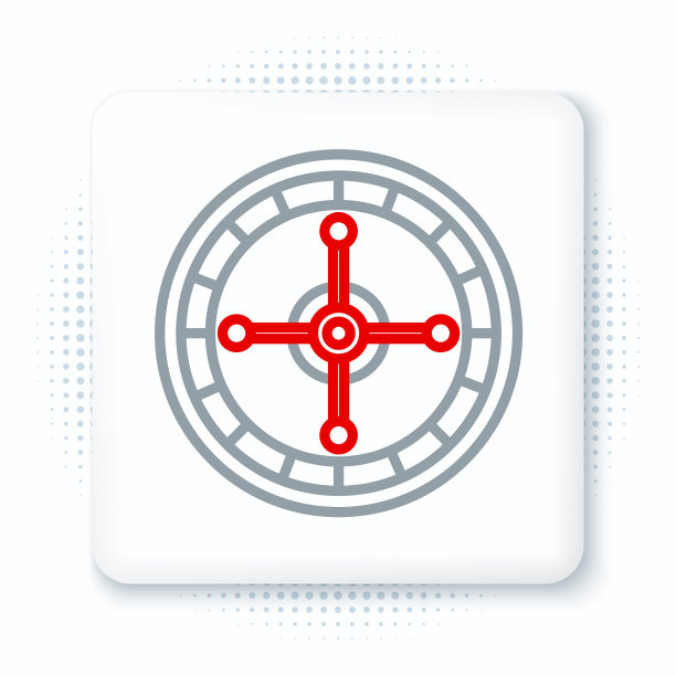 线赌场轮盘赌轮图标孤立的白色背景。色彩斑斓的轮廓的概念。向量图片下载