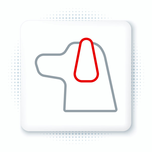 线狗图标孤立在白色背景。色彩斑斓的轮廓的概念。向量图片下载