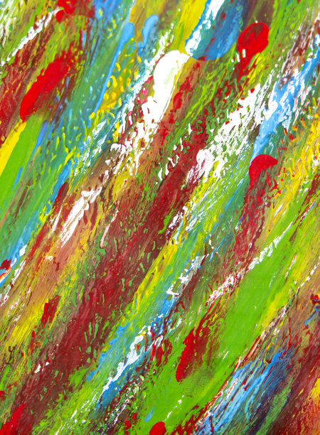 背景由红、黄、绿、白、蓝等不同笔触绘制而成图片下载