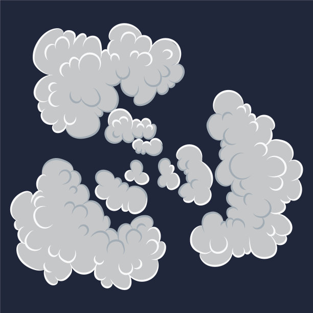 爆炸卡通炸弹与烟雾爆炸效果图片下载