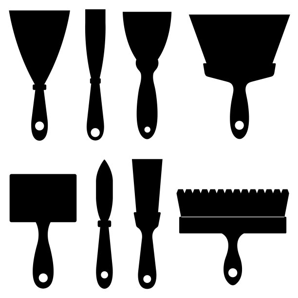 不同的施工抹刀的说明图片下载