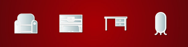 设有扶手椅、三角钢琴和大办公桌图片下载