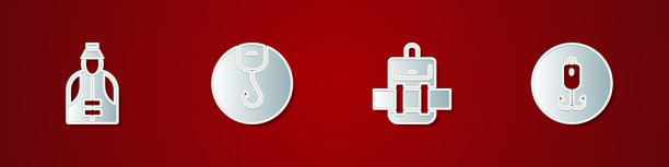 设渔人钓鱼钩和登山背包图片下载