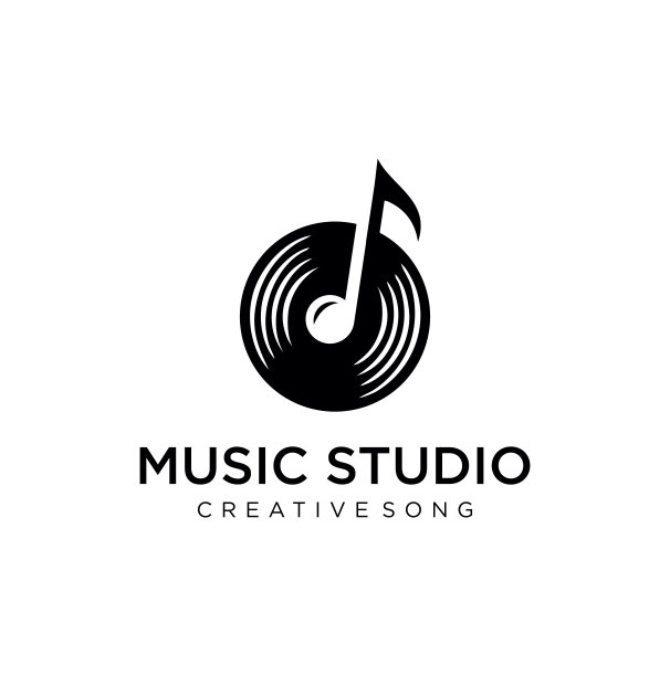 音乐模板。音乐音符viny记录矢量设计插图。圆盘音乐播放音符旋律剪影向量图片下载