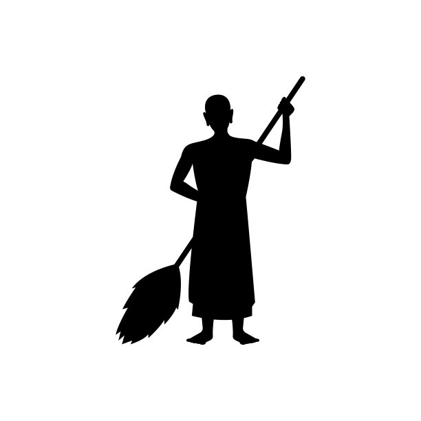 黑色剪影设计与孤立的白色背景洁净的寺庙图片下载