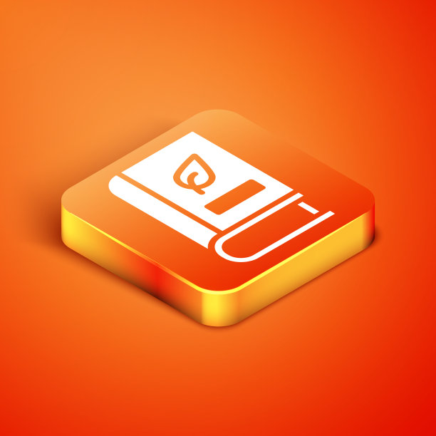 等距医学书籍与叶子图标孤立上图片下载