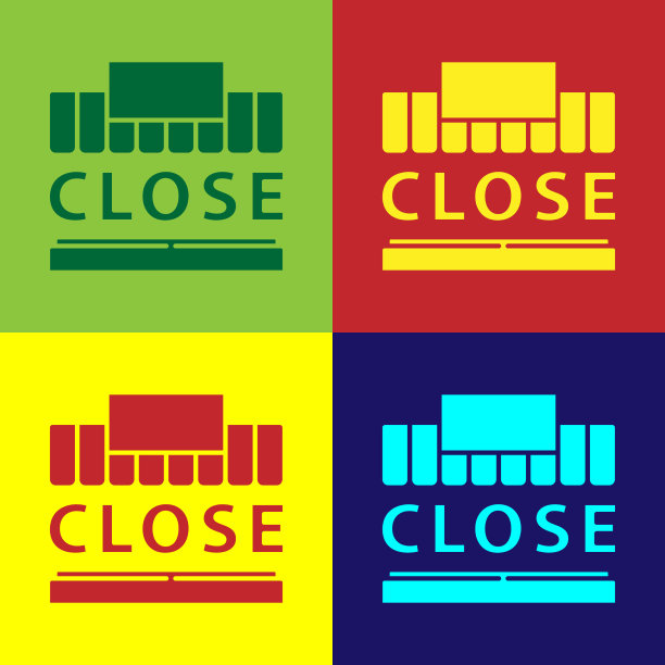 流行艺术购物大楼或市场商店和文本图片下载