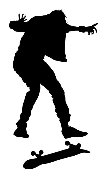 滑板轮廓孤立图片下载