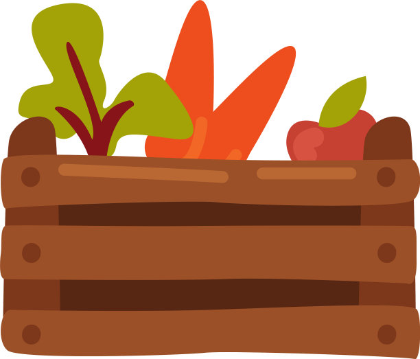 木箱满新鲜农家蔬菜卡通图片下载