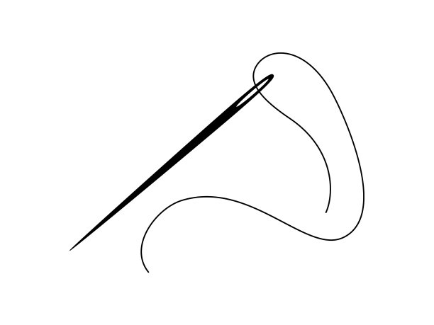 螺纹针轮廓黑色锋利缝纫图片下载