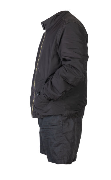 男性夹克与闪电和短裤孤立在白色背景。随意的夏天的衣服图片下载