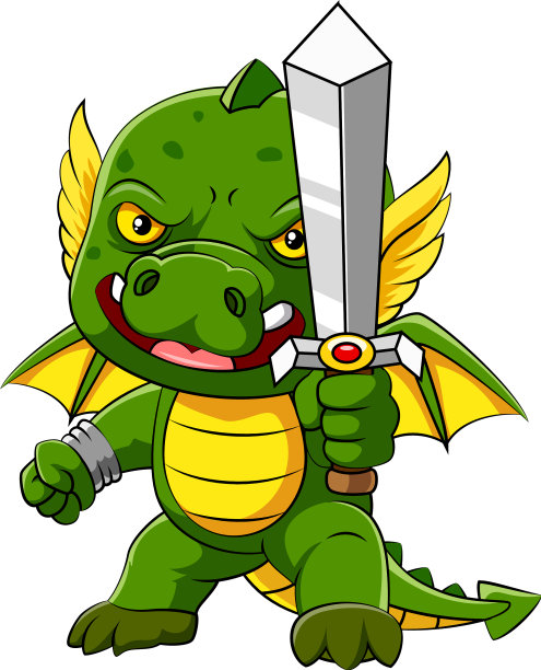 有小翅膀的绿龙是图片下载