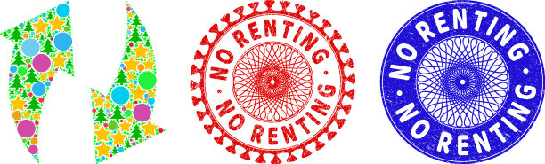 没有租赁苦恼橡胶印痕和刷新图片下载