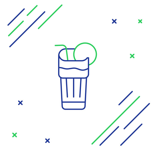 线新鲜冰沙图标孤立在白色图片下载