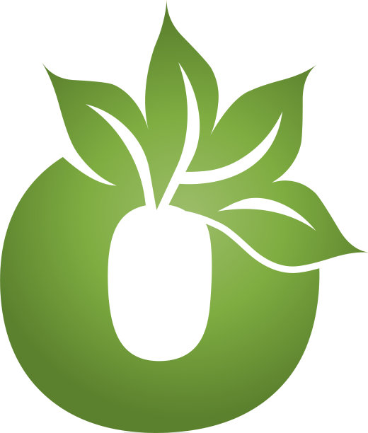 O大自然的叶子字母标志设计理念图片下载